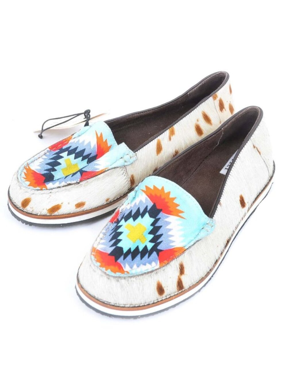 NEW Myra Silo Hair On Hide Womens 10 Slip On Casual Loafers Aztec Southwestern